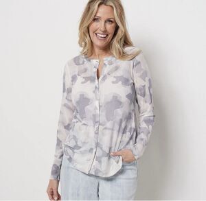 LOGO Layers by Lori Goldstein Size 2X 2-Piece Watercolor Sheer Tank Top/Cardigan